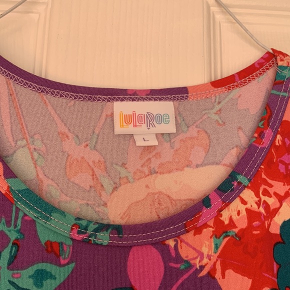 LulaRoe Maxi dress. Easter dress. Large. Short sleeve. Bright colors. - Picture 3 of 4